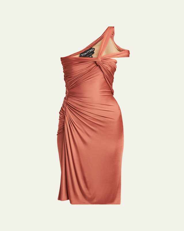 One-Shoulder Ruched Mini Dress